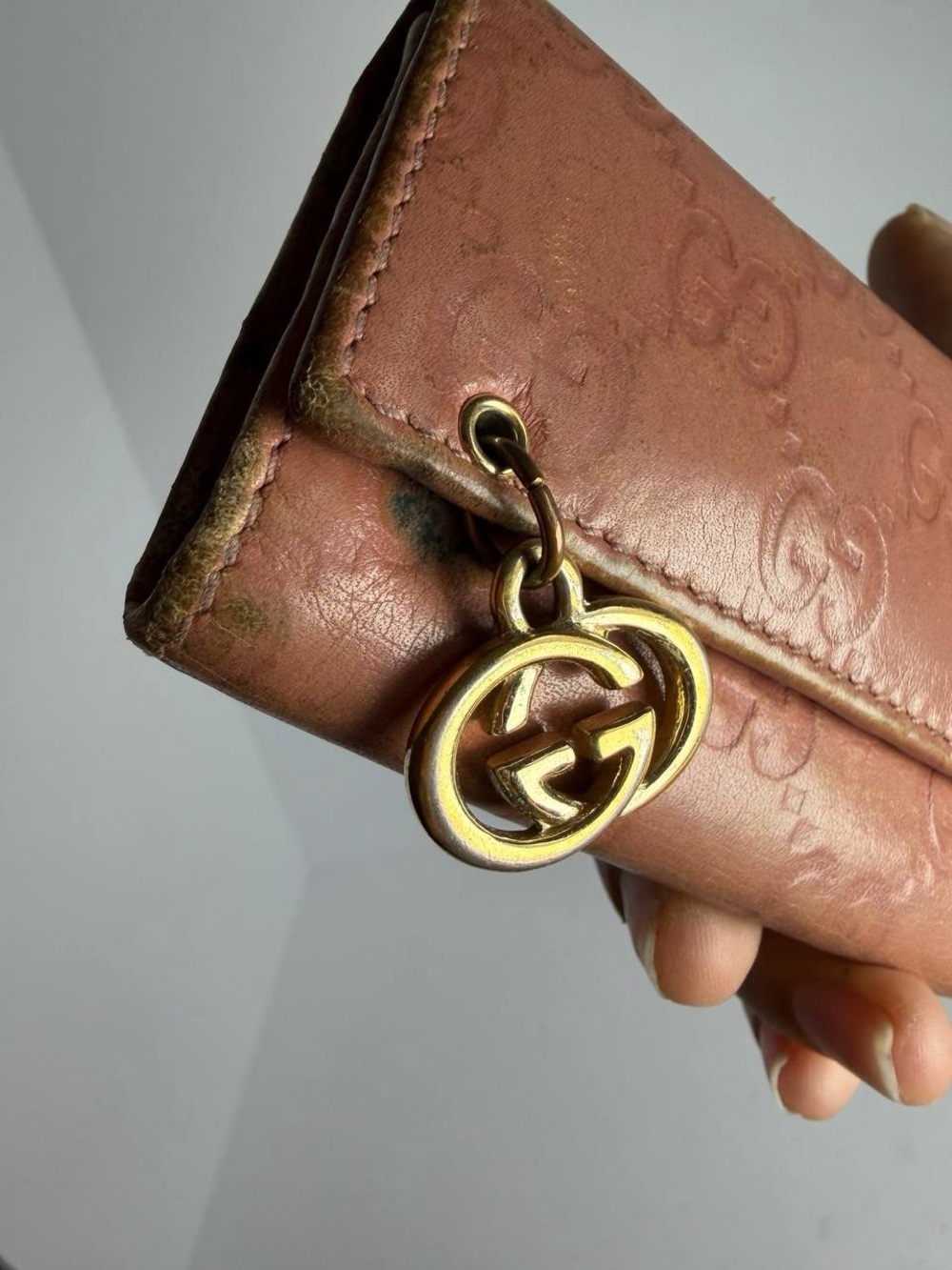 Gucci GG Guccissima Interlocking G Charm Pink Wallet - Picture 2 of 13